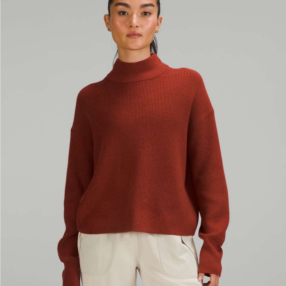 Lululemon merino wool-blend ribbed turtleneck sweater